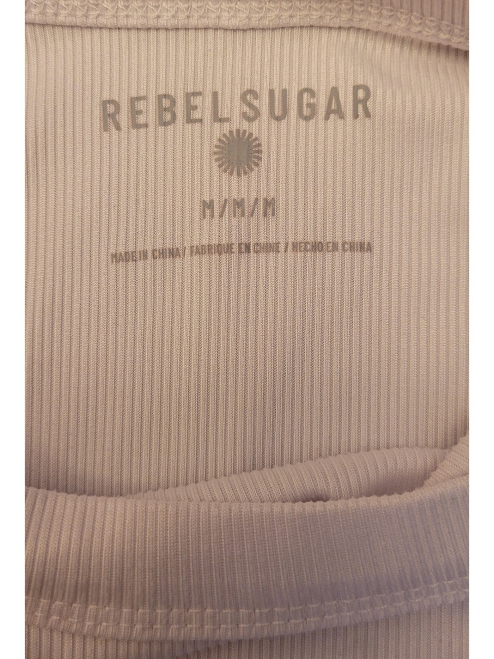 Rebel Sugar White Ribbed Tank - Picture 2 of 5
